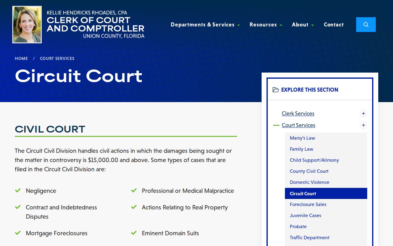 Union County court case lookup and criminal court jurisdiction