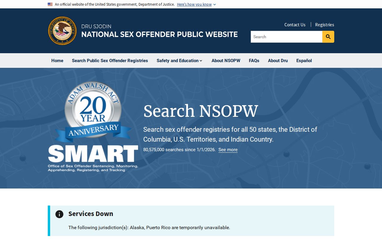 Union County sex offender lookup through the national NSOPW search