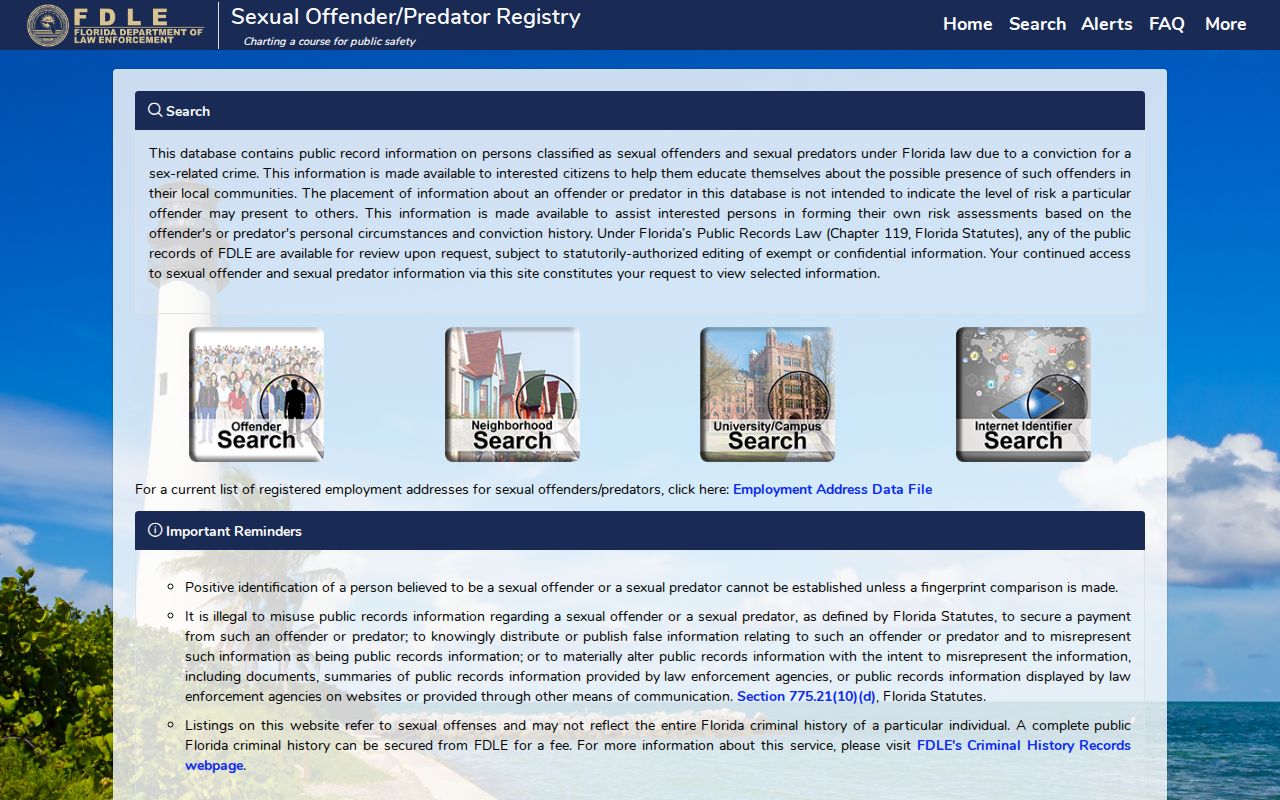 Union County sex offender registry lawful use and identity notice